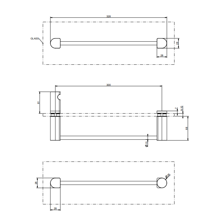 Gessi Rilievo Полотенцедержатель 30 см, подвесной, цвет: chrome 59562#031
