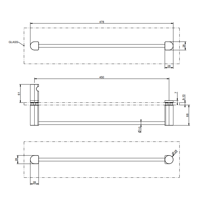 Gessi Rilievo Полотенцедержатель 45 см, подвесной, цвет: chrome 59564#031