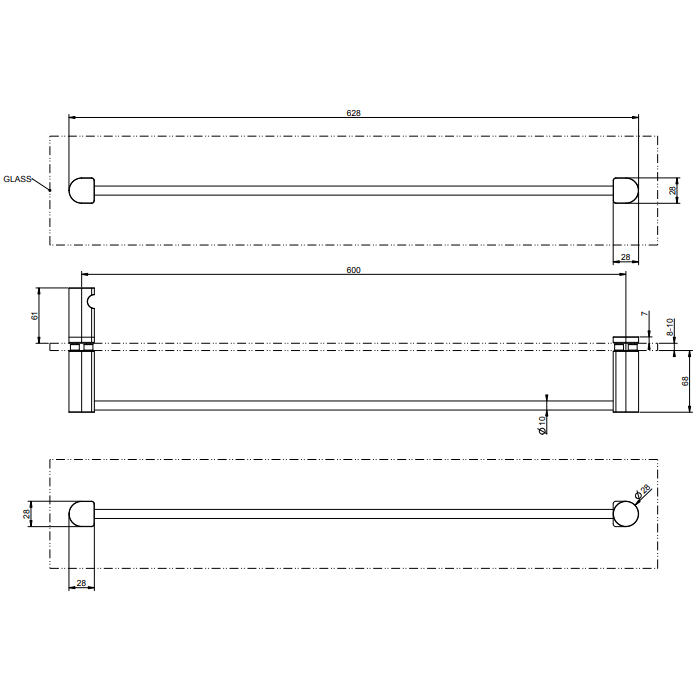 Gessi Rilievo Полотенцедержатель 60 см, подвесной, цвет: chrome 59566#031