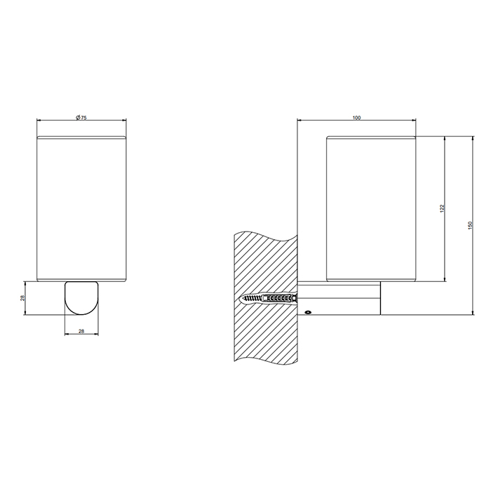 Gessi Rilievo Стакан для зубных щеток подвесной, керамический, цвет: черный 59507#299