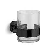 Bertocci Cinquecento Стакан для зубных щеток подвесной, стеклянный прозрачный, цвет: черный 110 0500 0800