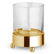 Bertocci Cinquecento Стакан для зубных щеток настольный, стеклянный прозрачный, цвет: золото 110 0530 5000