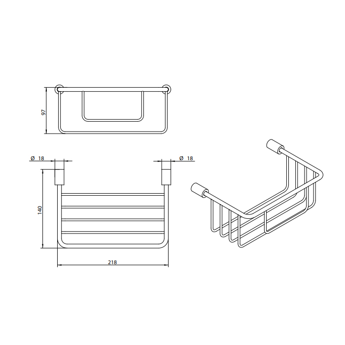Bongio T Mix Полка-корзинка для душа, цвет: хром 30017CR00