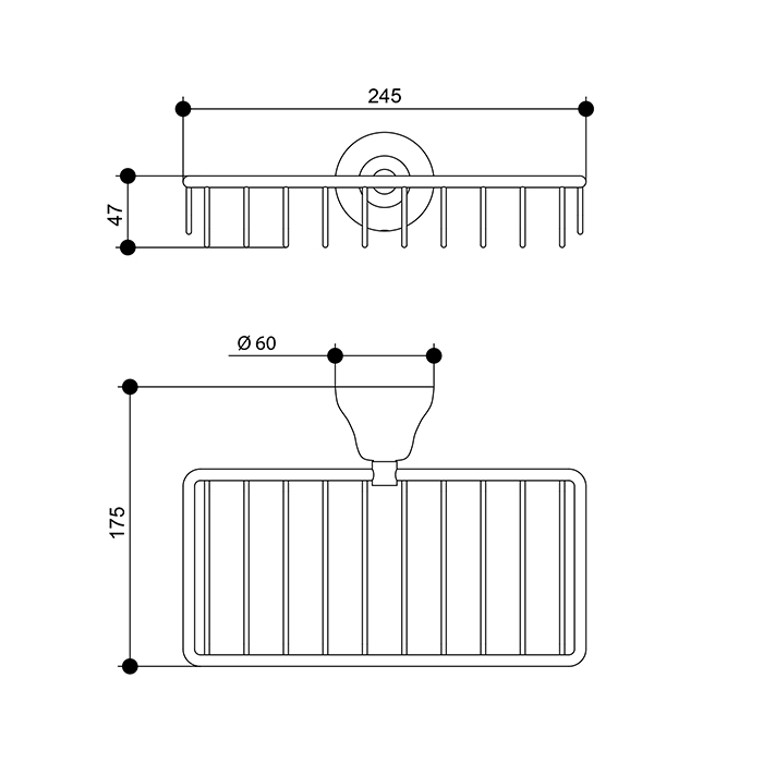 Bongio Axel Полочка подвесная 24,5х17,5xh5 см, цвет: хром 15013CR00