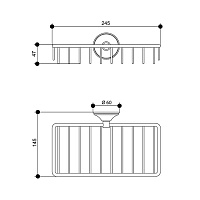Bongio Fleur Полочка подвесная 24,5х14,5xh5 см, цвет: хром 11013CR00