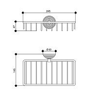 Bongio Impero Полочка подвесная 24,5х14,5xh5 см, цвет: хром 06013CR00