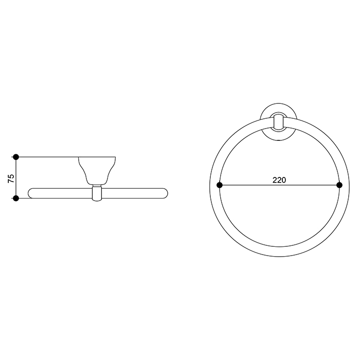 Bongio Axel Полотенцедержатель-кольцо, 22х7,5 см, цвет хром 15004CR00