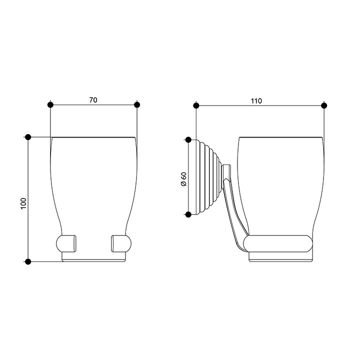 Bongio Impero Стакан подвесной, 11х7 см, цвет хром 06014CR00