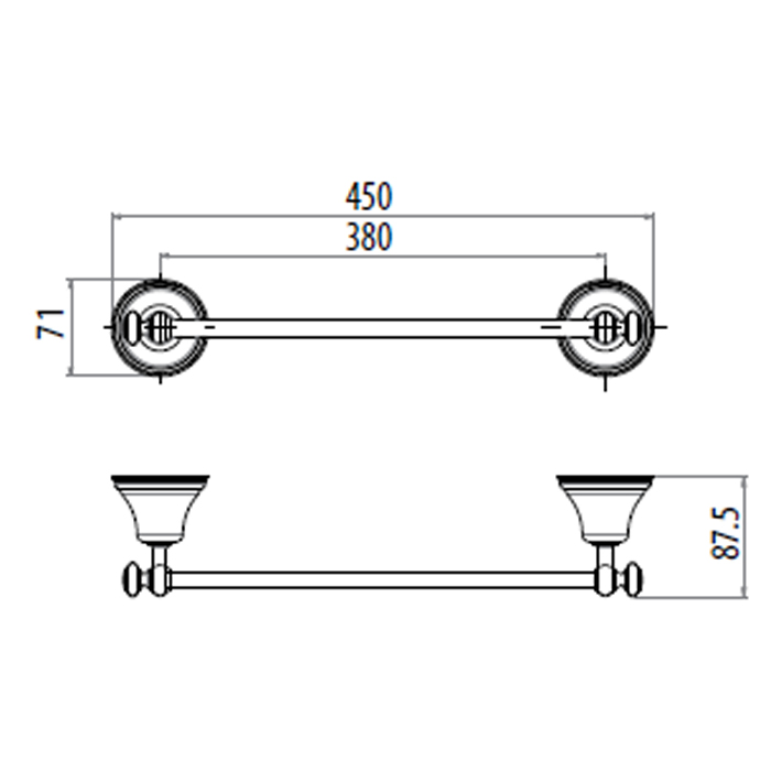 Gattoni Vivaldi Полотенцедержатель 45 см, цвет хром 2817/ABC0