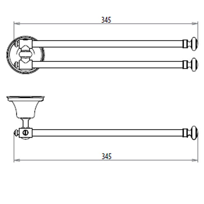 Gattoni Vivaldi Полотенцедержатель двойной 34,5 см, цвет хром 3517/ABC0