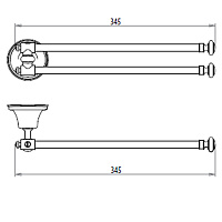 Gattoni Vivaldi Полотенцедержатель двойной 34,5 см, цвет хром 3517/ABC0