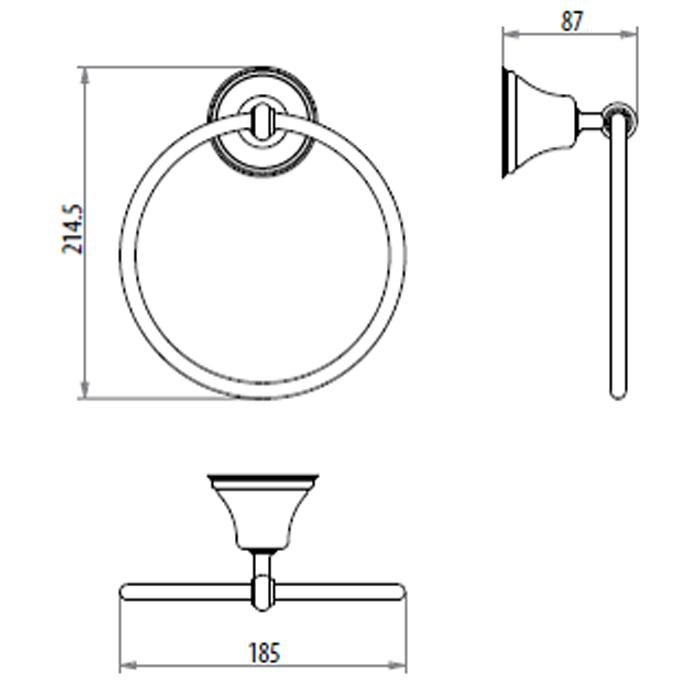 Gattoni Vivaldi Полотенцедержатель-кольцо 60 см, цвет: хром 3617/ABC0