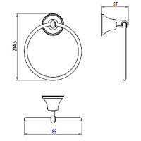 Gattoni Vivaldi Полотенцедержатель-кольцо 60 см, цвет: хром 3617/ABC0