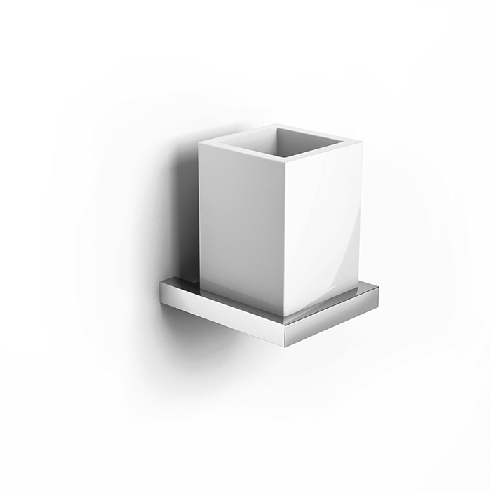 Gattoni Kubik Стакан для зубных щеток подвесной, керамический, цвет: хром 0225/ABC0