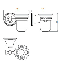 Gattoni Vivaldi Стакан для зубных щеток подвесной, керамический, цвет: хром 0217/ABC0
