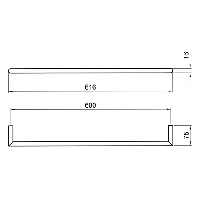 Fantini Young Полотенцедержатель 60 cм, цвет Nickel PVD 96 95 7607