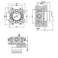 Gessi Внутренняя часть встраиваемого смесителя на 1 потребитель 46112#031
