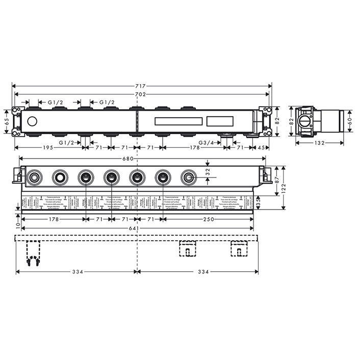 Hansgrohe RainSelect Встраиваемая часть термостата на 5 потребителей 15313180