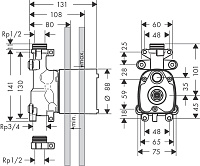 Axor Shower Collection Скрытая часть термостата для душа 10650180