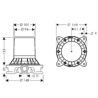 Axor/Hansgrohe Встраиваемая часть напольного смесителя 10452180