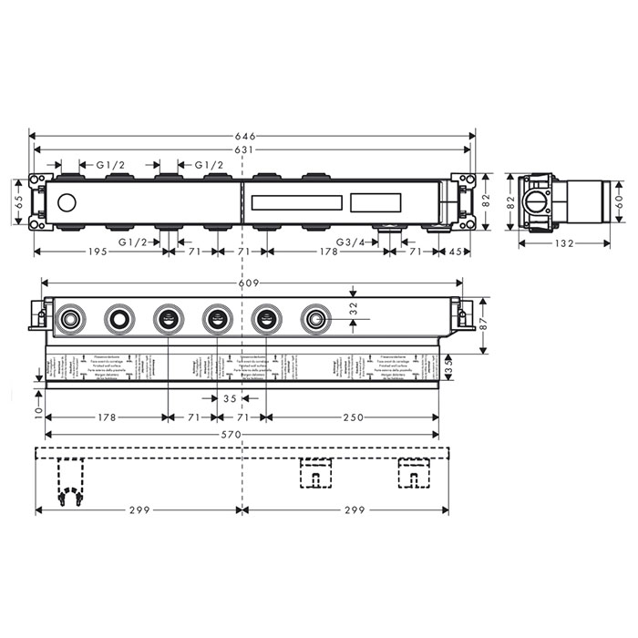 Hansgrohe RainSelect Встраиваемая часть термостата на 4 потребителя 15312180
