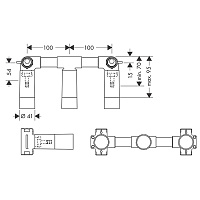 Axor Встраиваемая часть настенного смесителя на 3 отверстия 10303180