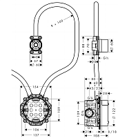 Axor Скрытая часть электронного настенного смесителя для раковины 16180180