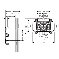 Axor Скрытая часть термостата на 4 источника 45710180