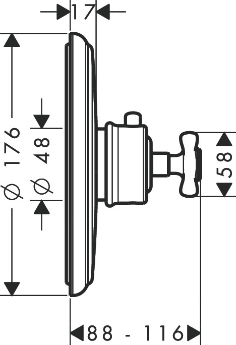 Axor Montreux Термостат для душа встраиваемый, внешняя часть, цвет: полированное золото 16810990