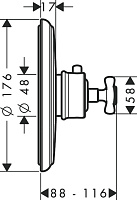 Axor Montreux Термостат для душа встраиваемый, внешняя часть, цвет: полированное золото 16810990