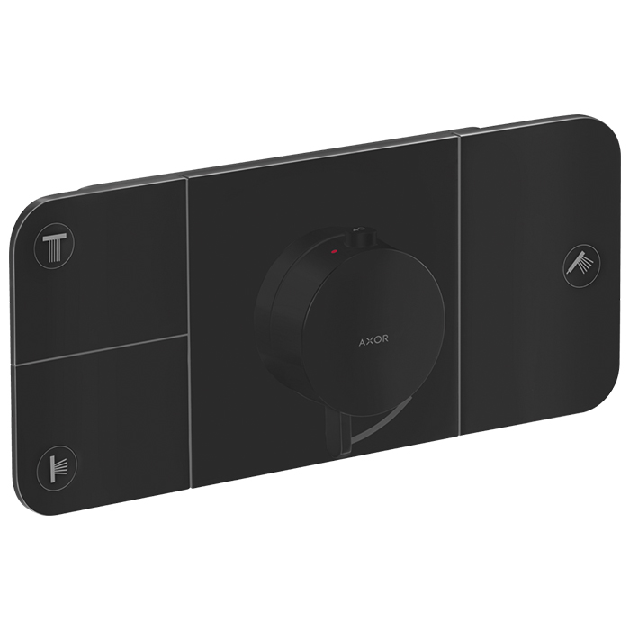 Axor One Термостат для душа встраиваемый на 3 потребителя, внешняя часть, цвет: матовый черный 45713670