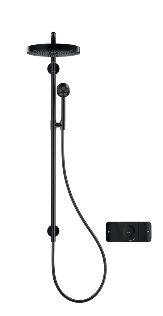Axor One Термостат для душа встраиваемый на 3 потребителя, внешняя часть, цвет: матовый черный 45713670