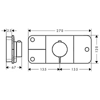 Axor One Термостат для душа встраиваемый на 3 потребителя, внешняя часть, цвет: матовый черный 45713670
