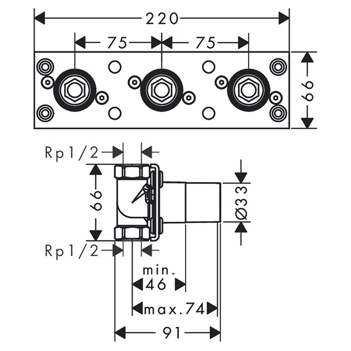 Axor Showers Скрытая часть для термостата 800 45442180