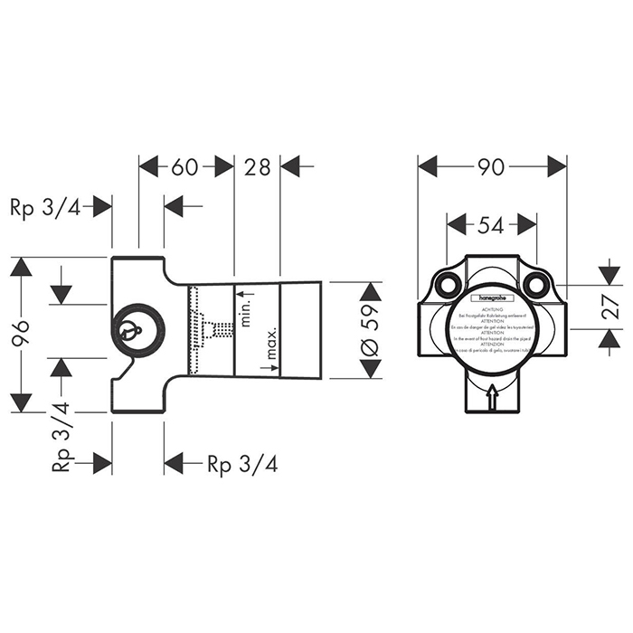 Axor Starck Скрытая часть переключателя Quattro 16930180