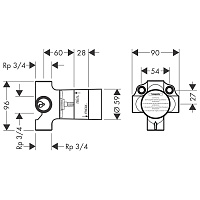 Axor Starck Скрытая часть переключателя Quattro 16930180