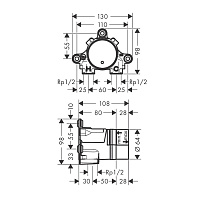Axor Встраиваемая часть настенного смесителя для раковины 13625180
