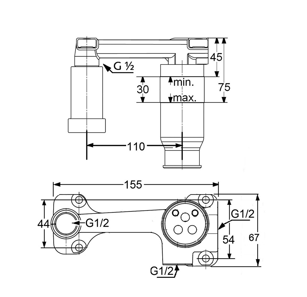 Kludi Внутренняя часть настенного смесителя DN 15 38243