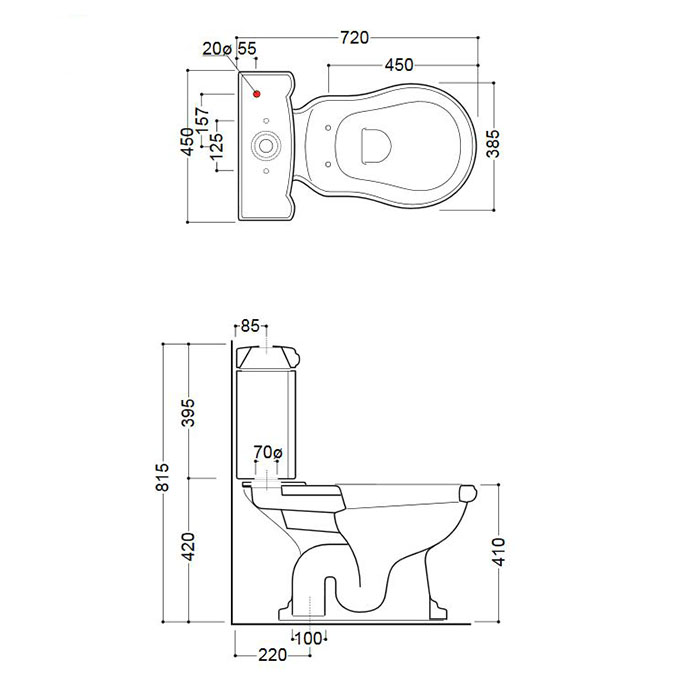 Kerasan Retro Бачок для унитаза моноблок, без трубы и механизма, цвет: Bianco lucido 108101