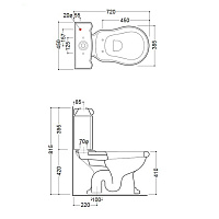 Kerasan Retro Бачок для унитаза моноблок, без трубы и механизма, цвет: Bianco lucido 108101