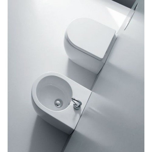 Kerasan Flo Крышка-сиденье для унитаза, крепление хром, цвет: Bianco lucido 318901