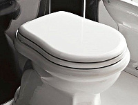 Kerasan Retro Крышка-сиденье для унитаза, с микролифтом, крепление бронза, цвет: Bianco lucido 108601