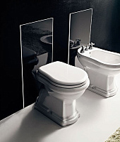 Kerasan Retro Крышка-сиденье для унитаза, с микролифтом, крепление хром, цвет: Bianco lucido 108801