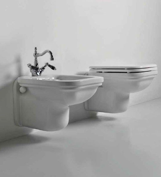 Kerasan Waldorf Унитаз подвесной 55x37 см, без крепления и сидения, цвет: Bianco lucido 411501bi