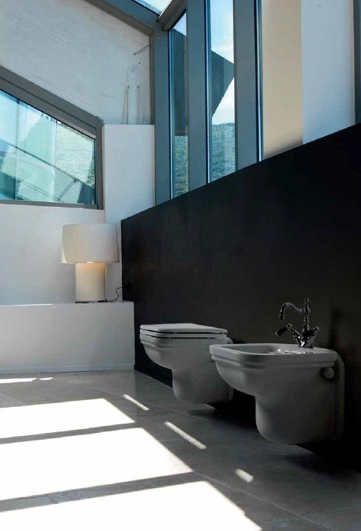 Kerasan Waldorf Унитаз подвесной 55x37 см, без крепления и сидения, цвет: Bianco lucido 411501bi