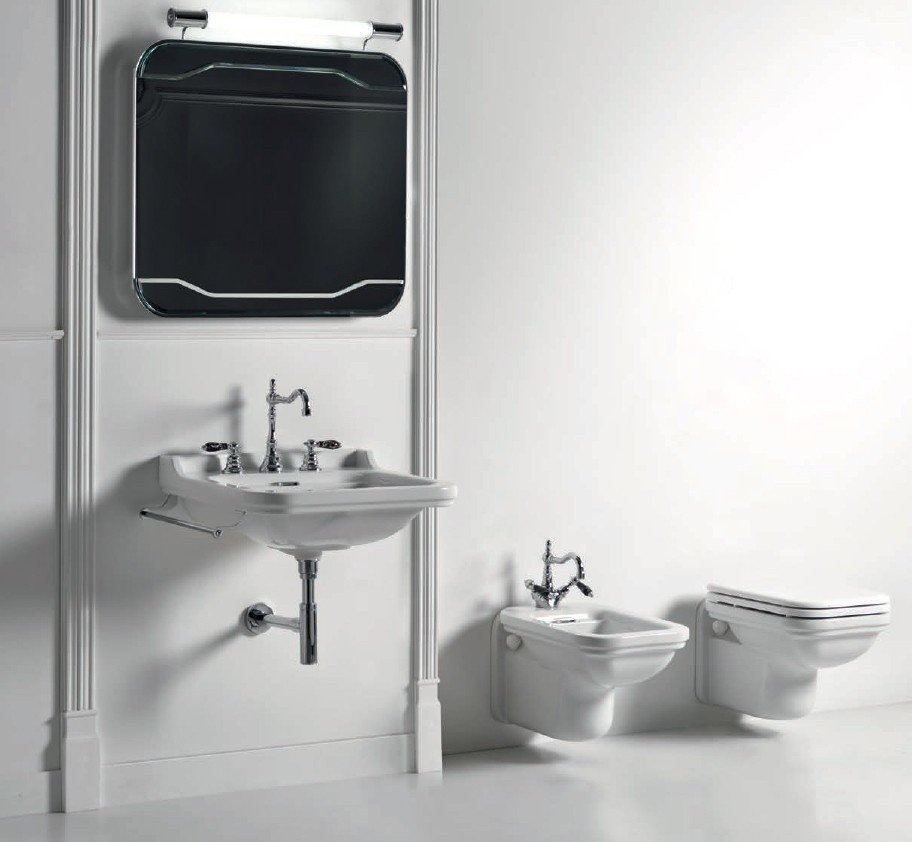 Kerasan Waldorf Унитаз подвесной 55x37 см, без крепления и сидения, цвет: Bianco lucido 411501bi