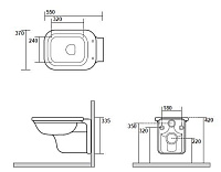 Kerasan Waldorf Унитаз подвесной 55x37 см, без крепления и сидения, цвет: Bianco lucido 411501bi