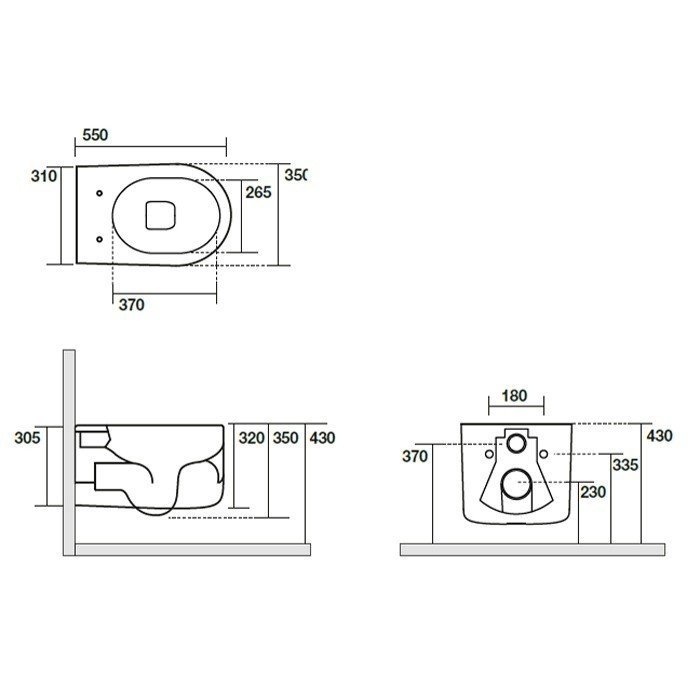 Kerasan Nolita Унитаз подвесной 55x35 см, безободковый, с креплением, цвет: Bianco lucido 531401