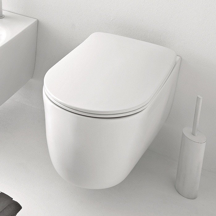 Kerasan Nolita Унитаз подвесной 55x35 см, безободковый, с креплением, цвет: Bianco lucido 531401