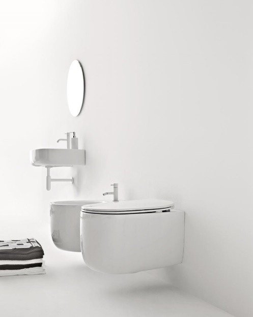 Kerasan Nolita Унитаз подвесной 55x35 см, безободковый, с креплением, цвет: Bianco lucido 531401